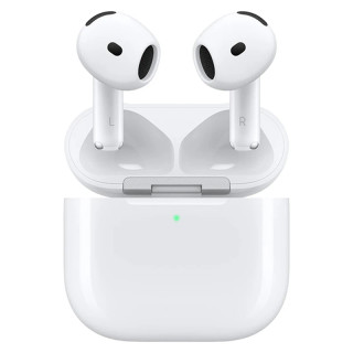 هدفون بلوتوثی اپل مدل AirPods 4 دارای نویز کنسلینگ، درگاه شارژ USB-Type-C و شارژ بی سیم، با قابلیت اتصال به چند دستگاه، پشتیبانی از فرمان لمسی و دستیار صوتی، نشانگر LED، مقاوم در برابر پاشش آب و گرد و غبار