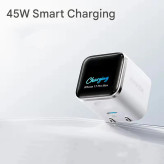 شارژر دیواری 45 وات انکر مدل A121D، اتصال دو پین اروپایی، درگاه خروجی USB-C، دارای قابلیت شارژ سریع و شارژ ایمن، تکنولوژی شارژ PD و PPS